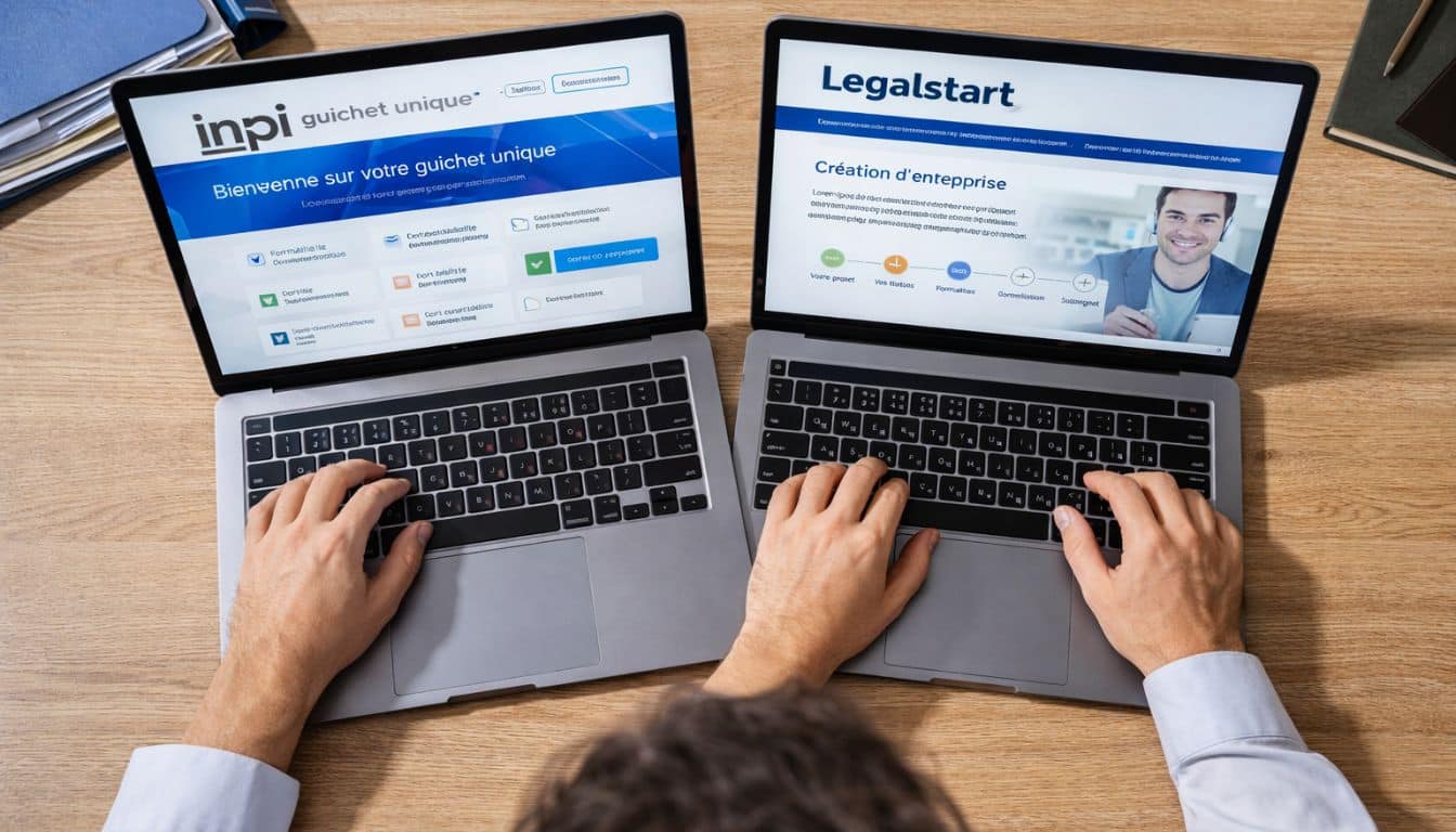 Écran partagé entre INPI et Legalstart