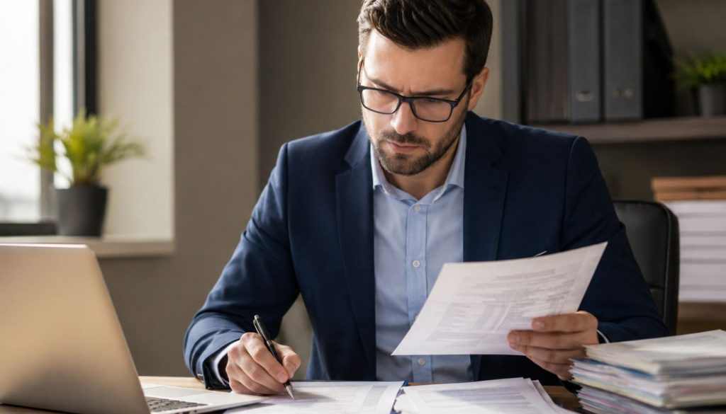 Homme concentré dans un bureau moderne