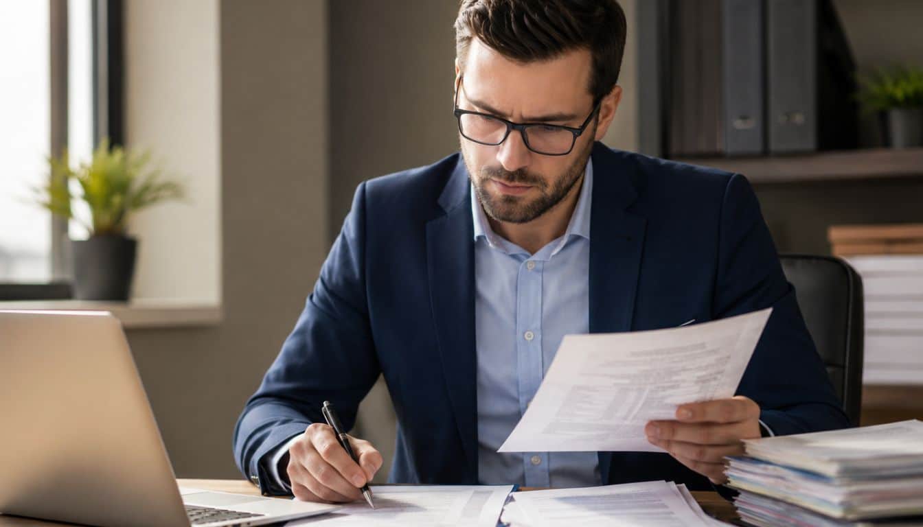 Homme concentré dans un bureau moderne