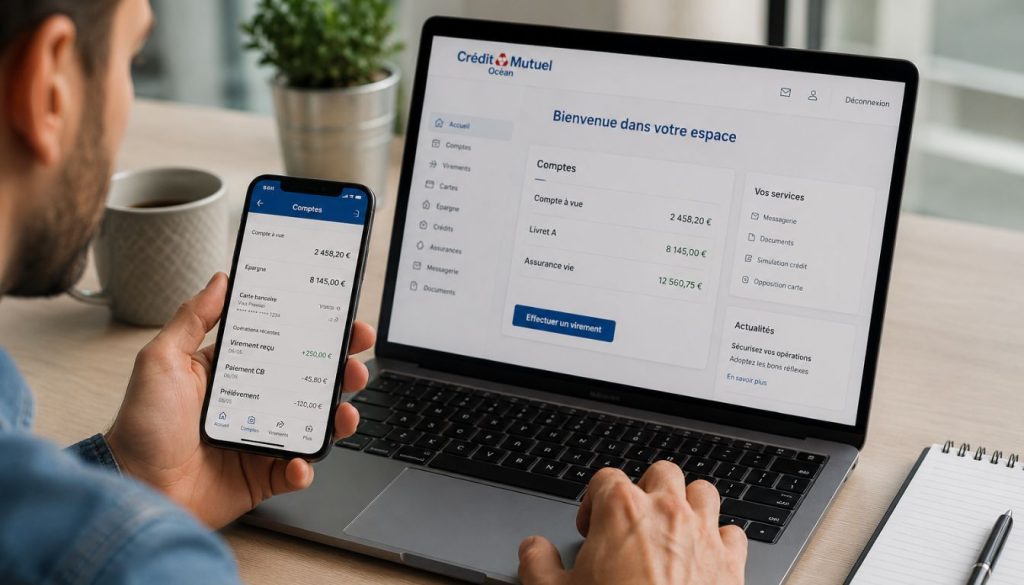 Gestion bancaire en ligne au bureau