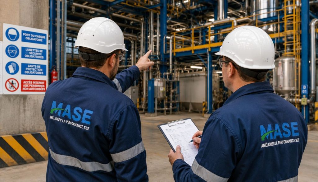 Inspection d'usine industrielle en cours