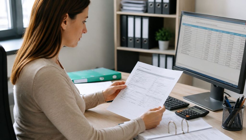 Femme au bureau, en pleine concentration