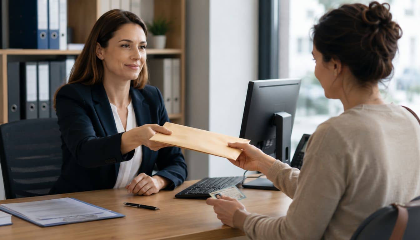 Échange de documents au bureau