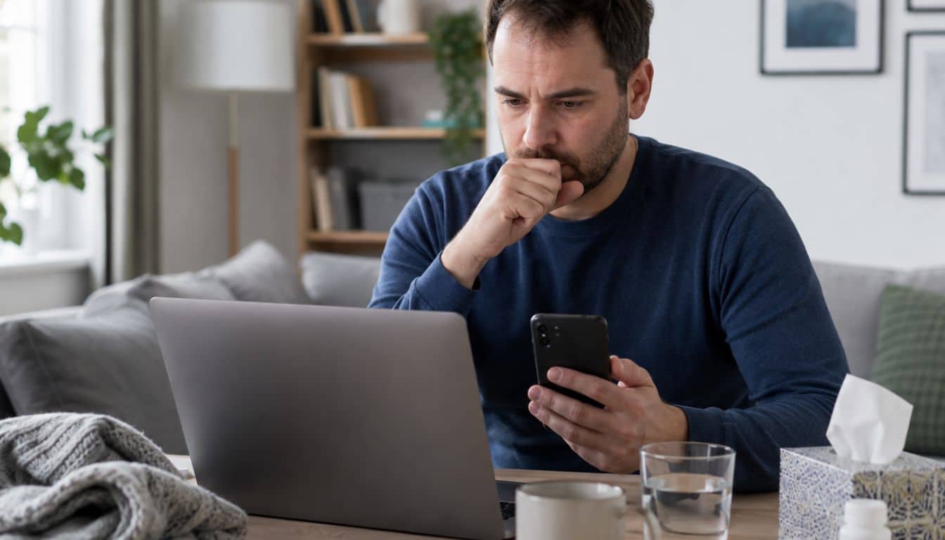 Homme préoccupé devant son ordinateur